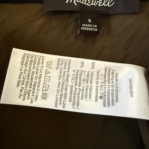 Madewell Olive Green slip skirt - Picture 1 of 3